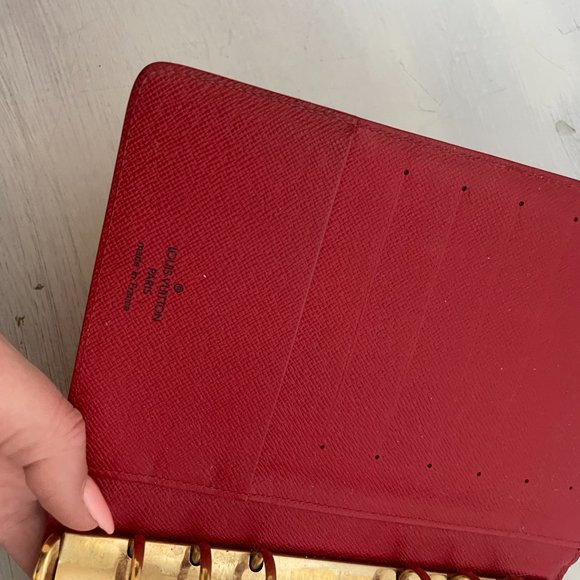 Louis Vuitton Vintage Ring Agenda Planner Organizer Wallet Epi Leather Red - Picture 9 of 11